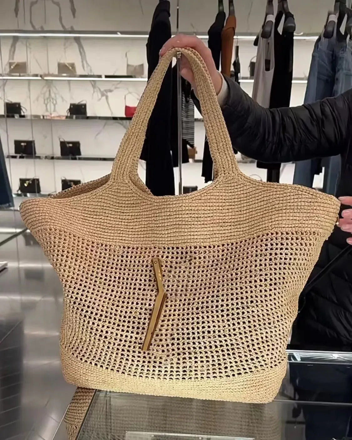 BAG ICARE IN RAFFIA
